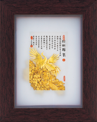 純金箔古香藝術立體金箔畫-松齡鶴壽產品圖