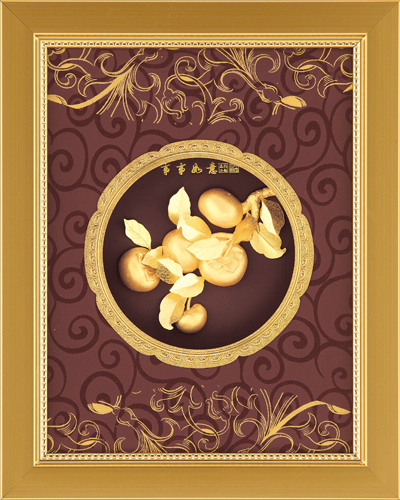 純金箔豐實藝術立體金箔畫-事事如意