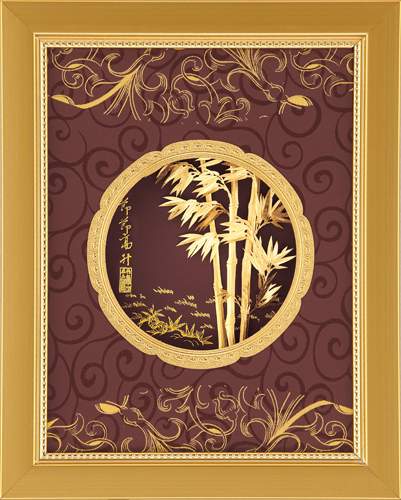 純金箔豐實藝術立體金箔畫-節節高昇