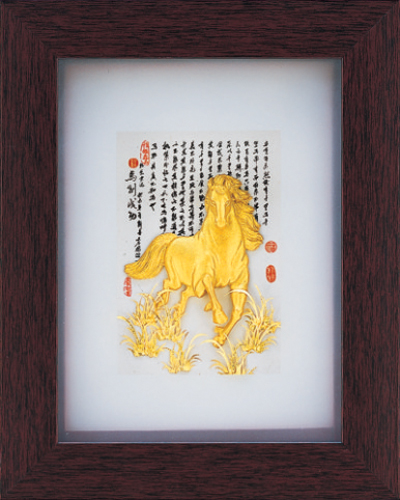 純金箔古香藝術立體金箔畫-馬到成功產品圖