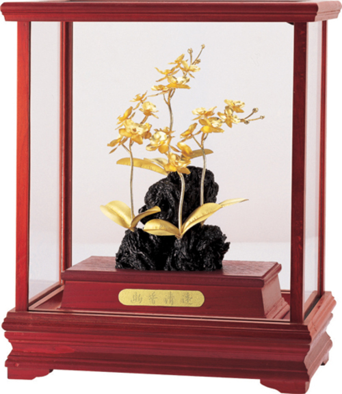 純金箔櫥窗藝術立體金箔畫-蘭花