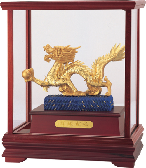 純金箔櫥窗藝術立體金箔畫-祥龍獻瑞(A)