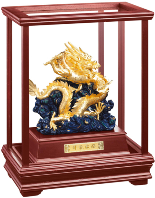 純金箔櫥窗藝術立體金箔畫-祥龍獻瑞(B)