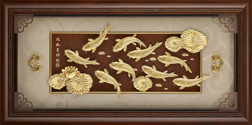 立體純金箔畫唐宋系列-九如呈祥