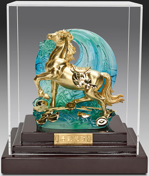 純金箔櫥窗藝術立體金箔畫-馬到成功