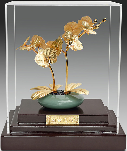 純金箔櫥窗藝術立體金箔畫-蘭香怡德