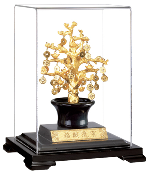純金箔櫥窗藝術立體金箔畫-招財樹