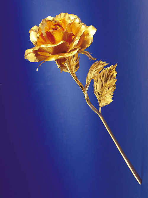 純金箔真愛藝術立體金箔畫-單枝玫瑰花  |立體純金箔畫-真愛系列