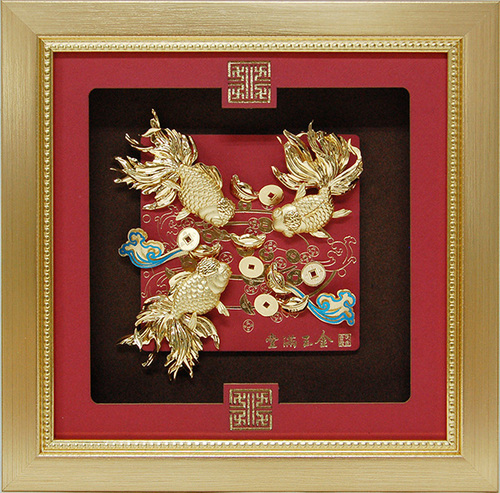 純金箔祥和藝術立體金箔畫-金玉滿堂