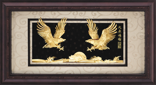 純金箔盛景藝術立體金箔畫-大展鴻圖