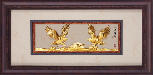 純金箔雅金藝術立體金箔畫-大展鴻圖