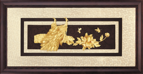 純金箔高昇藝術立體金箔畫-花開富貴產品圖