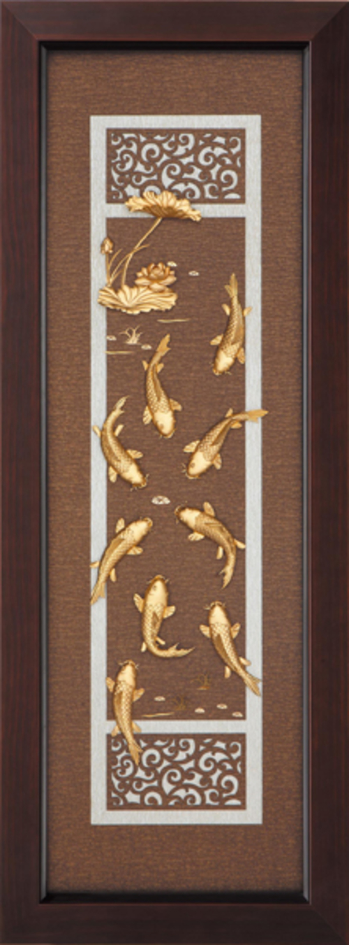 純金箔雲采藝術立體金箔畫-九如呈祥