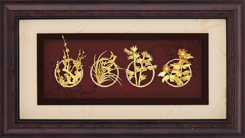 純金箔賜喜藝術立體金箔畫-四君子(梅蘭竹菊)產品圖