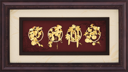 純金箔賜喜藝術立體金箔畫-豐收產品圖