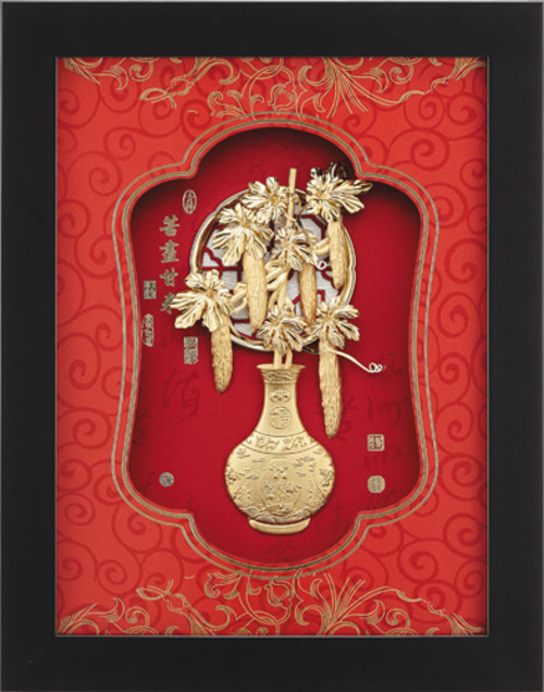 純金箔平安藝術立體金箔畫-苦盡甘來