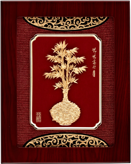 純金箔平安藝術立體金箔畫-節節高昇