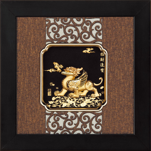 純金箔雲采藝術立體金箔畫-招財進寶(小)