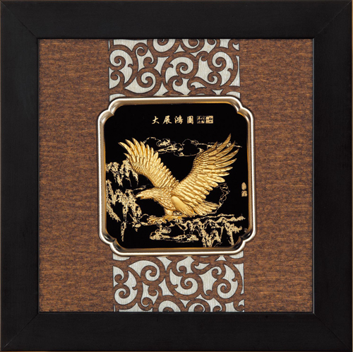 純金箔雲采藝術立體金箔畫-大展鴻圖(小)